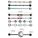WASOLIE 316L Surgical Stainless Steel Industrial Bar Piercing 14G Straight Barbell Body Piercing Jewelry For Women Men