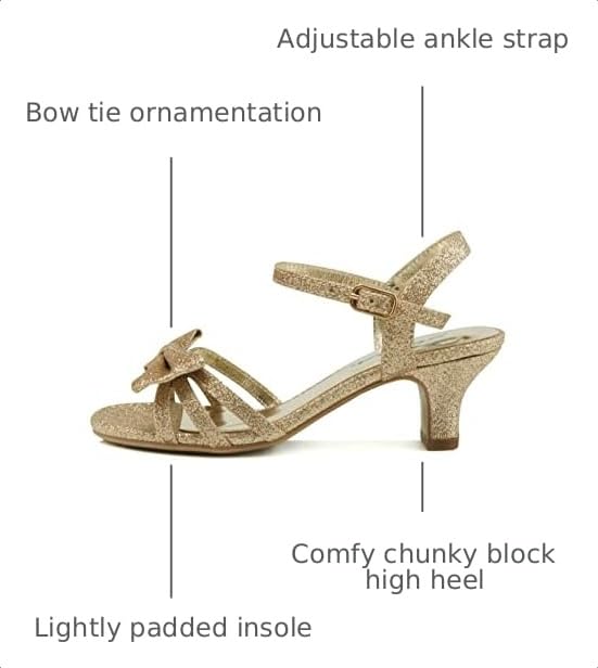 Image of Soda Girly-2 Children's Girl's Open Toe Slingback Block High Heel Sandals