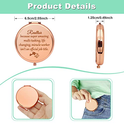 Espejo compacto plegable redondo para maquillaje miniatura 4
