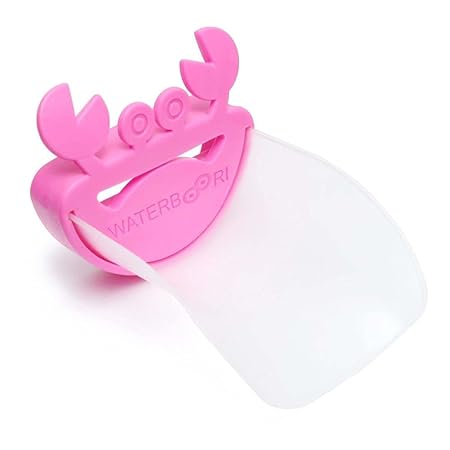 Eutuxia Water Spout & Faucet Extender for Kitchen and Bathroom Sinks. Perfect for Babies, Toddlers, Kids. Safe, Fun, and Easy Hand Washing Solution for Children. Unique & Cute Crab Design. [Pink 2PK]