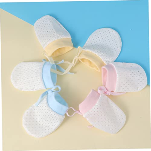 8-Piece Baby Anti-Scratching Gloves Set for Newborns – Soft Silk Mittens 4 Pairs Face Protection Unisex Infant Gloves4