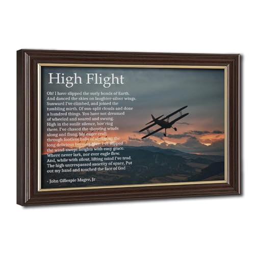 Poème High Flight tableau décoration murale bureau cadre à suspendre impression sur toile