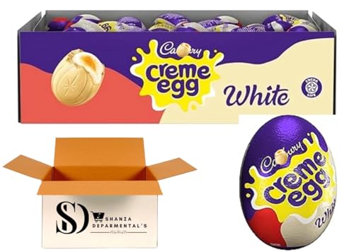 Easter White Chocolate Creme Eggs 40g Pack of 48 | Classic Cream Filled Easter Chocolate Eggs | Bulk Buy for Egg & Party Pack