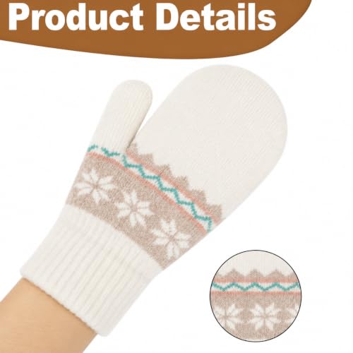 Image of Kids-Winter-Double-Layer-Warm-Knit-Mittens Soft Stretchy Outdoor Gloves