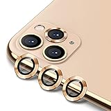 Buluby for iPhone 11 Pro Max/11 Pro Camera Lens Protector,Premium Tempered Glass Aluminum Alloy Lens Screen Cover Film (Gold)