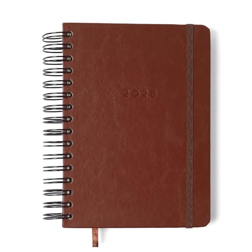 Agenda Planner Wire-O 2025 Clássica Diária A5 Café, Cicero