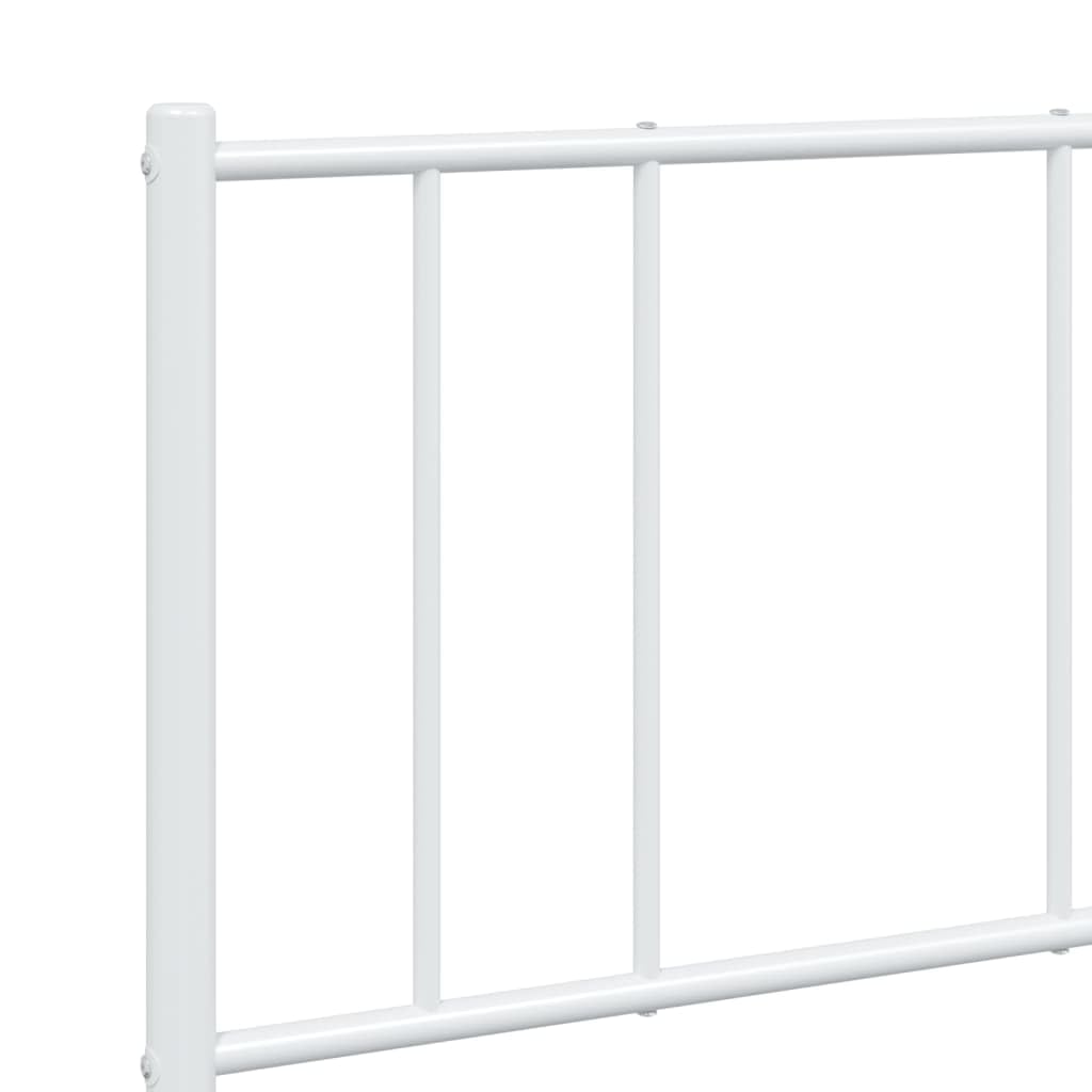 Telaio letto con testiera e pediera in metallo bianco 120 x 190 cm Cornice da letto per soggiorno Telaio per camera da letto Struttura del letto dell'hotel Adatto per camera da letto