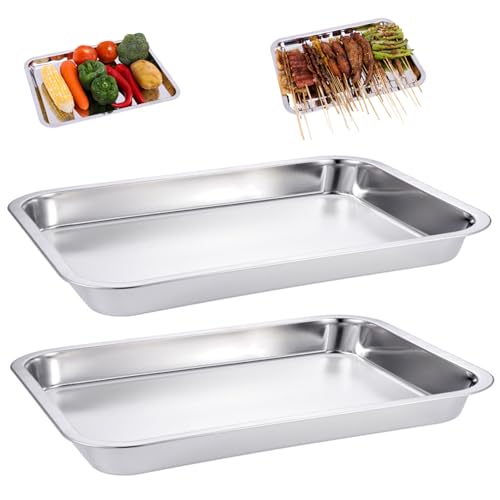Bandeja para hornear de acero inoxidable de 20x14 cm pack de 2 moldes de horno apilables para cocina 8