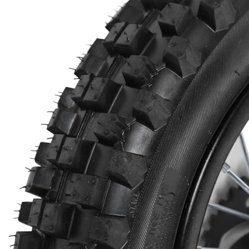 Llanta Trasera para Moto de 14 Pulgadas con Neumático 90/100 14 de Freno y Piñón Eje de 15mm Compatible con Tao Kayo TSD 110 TD 125 Apollo y SSR Ideal para Terrenos Difíciles y