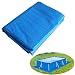 Junhui Tappetino da Piscina Fuori Terra, Tappeto Base per Piscina di Colore Blu, Panno di Terra Rettangolare per Piscina, Pieghevole, Impermeabile, All'abrasione, 445x254cm