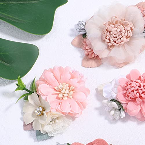 12 Unidades Flor Artificial Grampo De Cabelo Grampos De Cabelo De Flores Para Mulheres Clipes De Flo