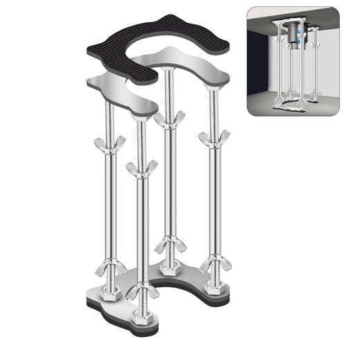 QruiLanTu Undermount Kitchen Sink Bracket Space Saving Upright Sink Repair Kit with Non-Slip Shock Absorbing Pads Stainless Steel Adjustable Bracket for Kitchen, Bathroom and Outdoor Sink