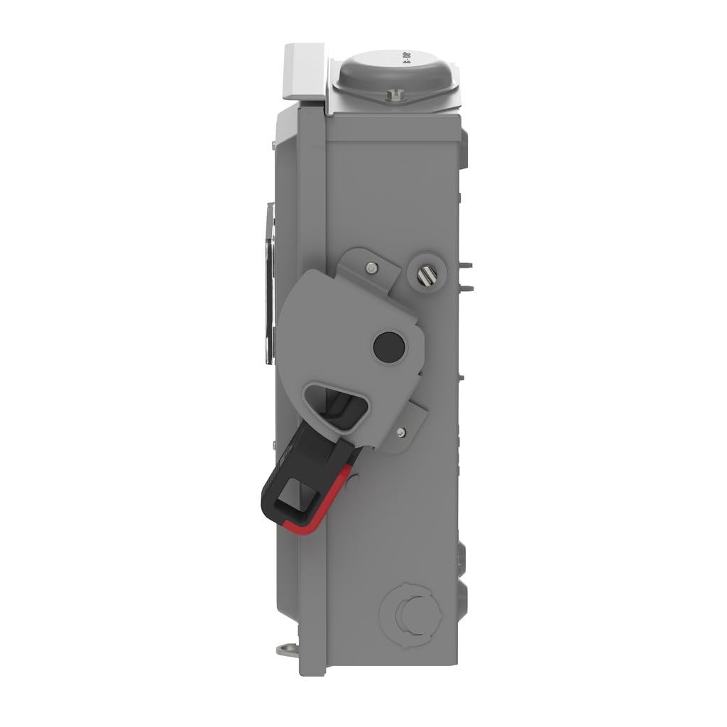 Square D by Schneider Electric VH321NRB VisiPact Heavy Duty Safety Switch with Viewing Window and Red (On) and Black (Off) Indicators, Fusible 3 Pole, 30A, 240VAC/250VDC, Type 3R