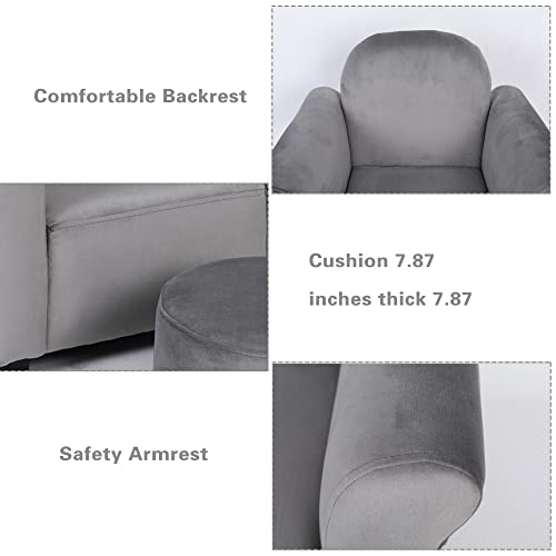 Bonrcea Kids Armchair,Sofa Chair,Toddler Couch Chair, Upholstered Chair With Ottoman (Grey)¡­ #TOP6