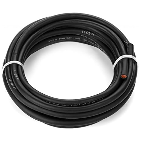 EWCS 2 Gauge Premium Extra Flexible Welding Cable 600 VOLT - Black - 25 Feet - Made in the USA Cover