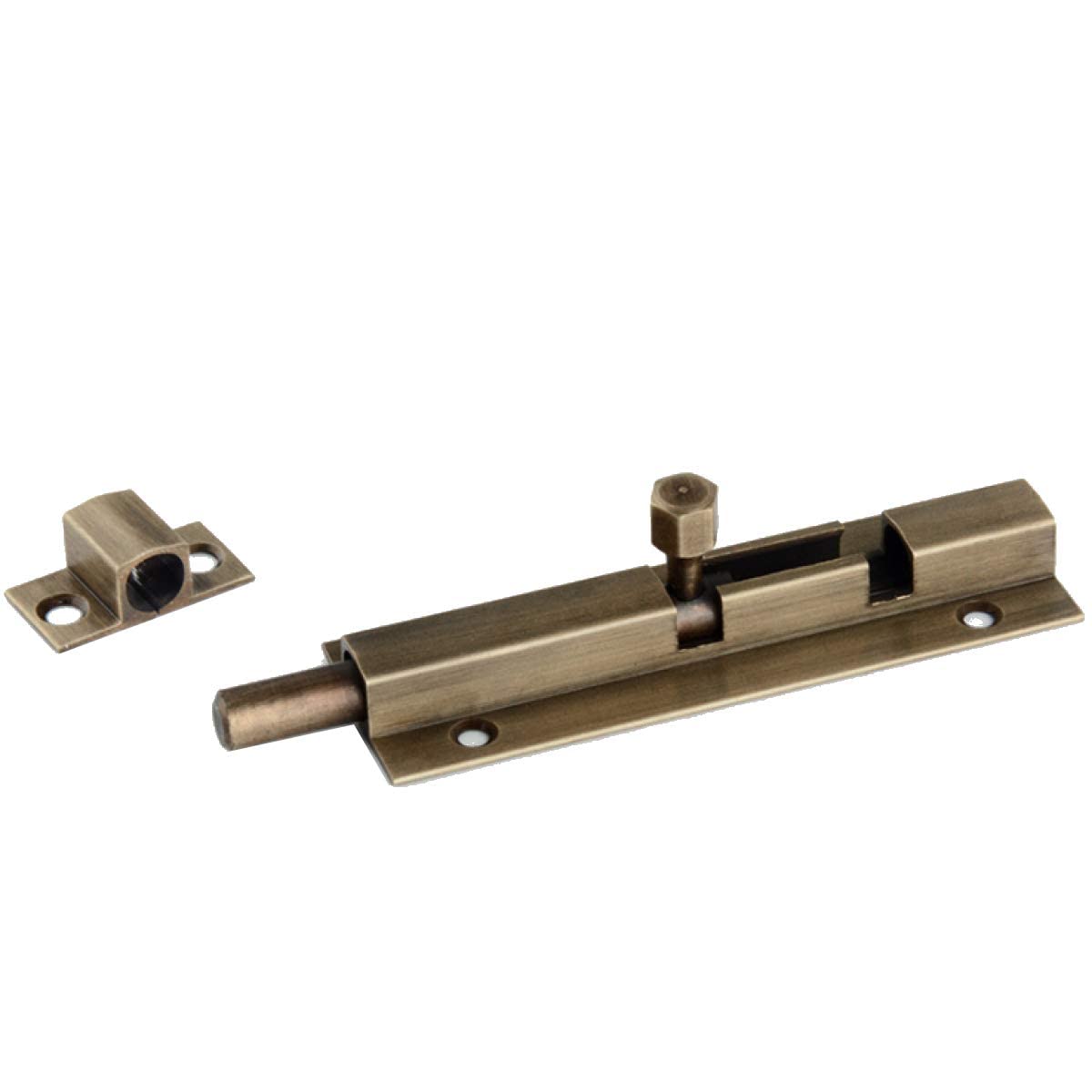 Boxonly Door Bolt 2 Inch Antique Pure Copper Bolts Barrel Slide Lock with Screws for Bathroom Toilet Gate and Shed Doors,Bronze Color - Image 3