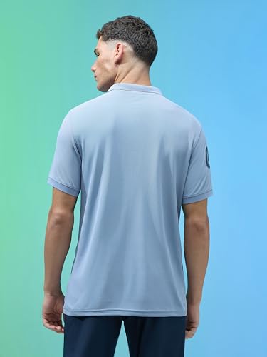 Image of TECHNOSPORT Men's Slim Fit Solid Half Sleeve Polo T-Shirt for Gym, Sports & Running