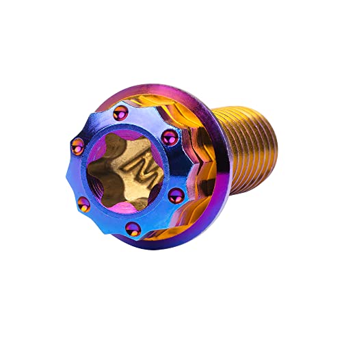 Image of Titanium Flange 12 Point Head M8 x15 20 25 30 35 40 45 50 55 60 65mm Screw Bolt Pack of 4 (M8x15mm, Burning Blue)