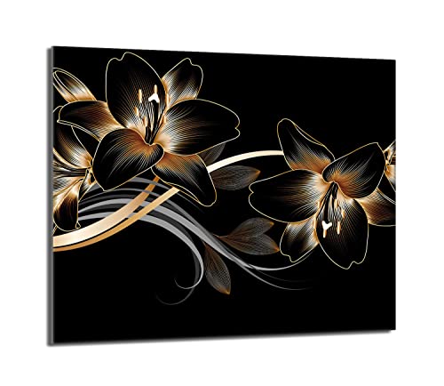 DarHaus Plaque de recouvrement, 60 x 52 cm, en verre, pour cuisinières électrique, à induction, convient comme décoration, protection anti-éclaboussures...