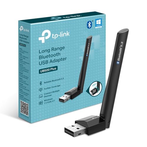 TP-Link UB500 Plus Adaptateur Bluetooth USB, Dongle Bluetooth 5.3, Multi-Directional Antenne, Clé Bluetooth pour PC, Casque, Souris, Manette, Smartphone,...