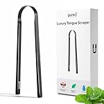 Tongue Scraper, Tongue Cleaner for Adults and Kids, Fights Bad Breath, Metal Tongue Scraper, Great for Oral Care, Oral Hygiene, Ayurveda Tongue Scraper, Hygiene Luxury Black Tongue Scraper. (1 Pack)