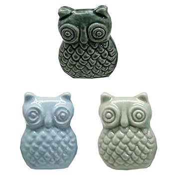 Ubersweet 1pc Ceramic Owl shape Cabinet Knob Closet Cupboard Door Dresser Drawer Pull Handle Kid Furniture Knob Handle : LG