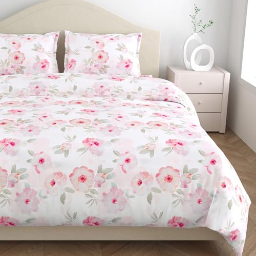 Image of Haus & Kinder Bedsheet King Size 300 TC Tencel King Size Bedsheet Cotton, Flat Bedsheet for Kind Size Bed Silky-Soft (108x108 Inches) - Fleur Elysee