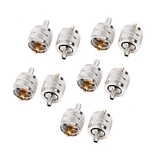 Acxico Conector Coaxial macho UHF PL259 pack 10 unidades miniatura 1