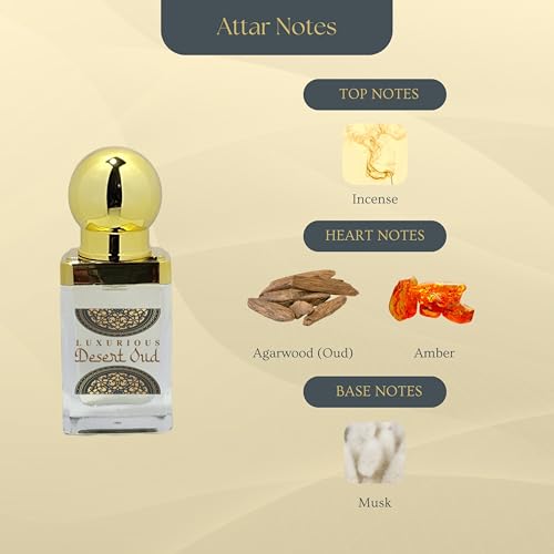 Image of Luxurious Desert Oud Attar Perfume | Premium Non-Alcoholic Roll On - 12 ml | For Men and Women | Long Lasting Attar