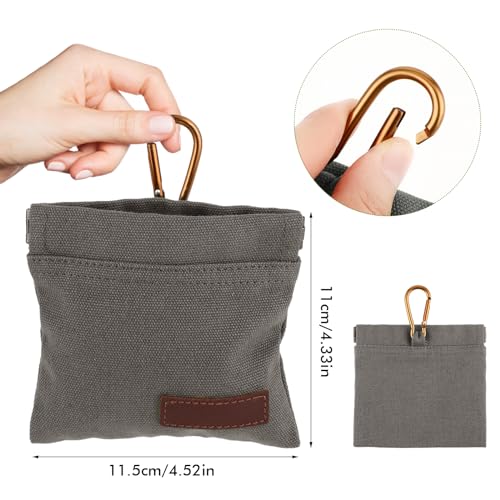 Canvas Dog Treat Pouch, Portable Puppy Dog Training Treat Pouch with Carabiner, Hands-Free Auto Closing Pet Snack Reward Pocket, for Pet Training Travel or Outdoor Use(Grey) Canvas Dog Treat Pouch, Portable Puppy Dog Training Treat Pouch with Carabiner, Hands-Free Auto Closing Pet Snack Reward Pocket, for Pet Training Travel or Outdoor Use(Grey)