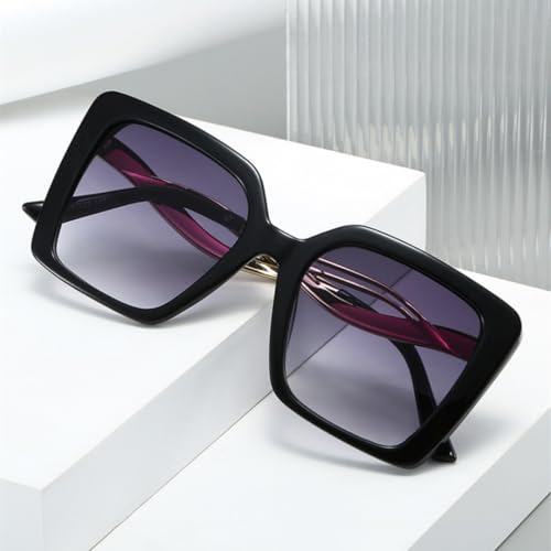 Lunettes de soleil rétro léopard dégradées carrées avec protection UV400 - 2