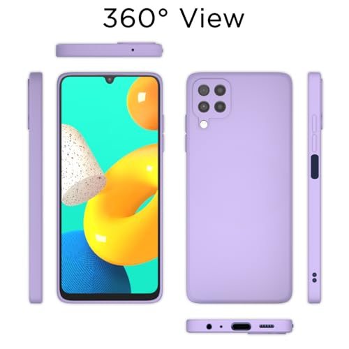 Image of Outlouders Back Cover for Samsung Galaxy M32 4G / M32 Prime / F22 4G | Camera Protection | Durable Soft Matte Silicone Bumper Case (Purple)