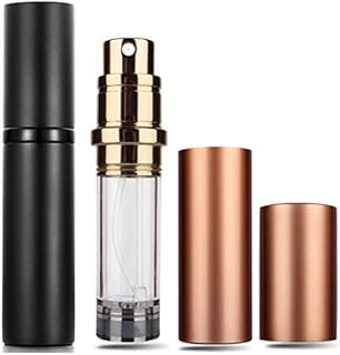 Travelofo Travel Perfume Bottle, Mini Perfume Atomiser Spray Bottle, 5ml Small Perfume Dispenser Holder, Portable Perfume Refillable Bottle for Man and Woman (Black+Black)