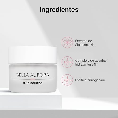 BELLA AURORA - Hydra Rich Solution 50 ml, Crema Facial de Día, 24H Hidratación Intensiva, Para Piel Normal o Seca, Crema Antimanchas y Antiedad, Suaviza la Piel, Acción Antiestrés Oxidativo - Imagen 5