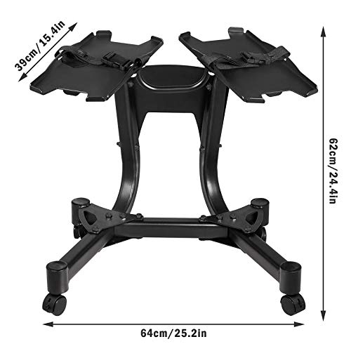 Bavnnro Adjustable Dumbbell Stand 330LBS Dumbbell Rack Standard Metal Dumbbell Holder Weight Rack Storage Stand for Home Gym(Only Stand) (Black) - Thumbnail 3