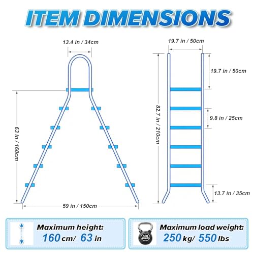 Escalera para Piscina Elevada 5 Peldaños Acero Inoxidable miniatura 6
