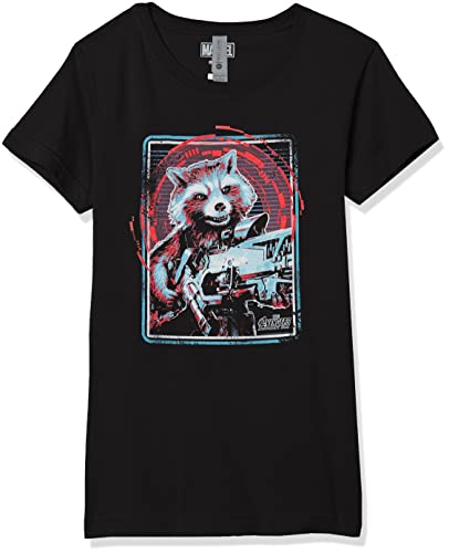 T-shirt Marvel Girl Rocket noir XL idéal pour le collège et les sorties culturelles