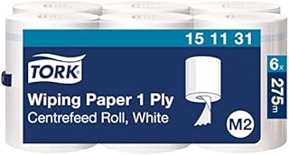 Tork Centrefeed Wiping Paper White M2, Absorbent, 6 Rolls, 151131