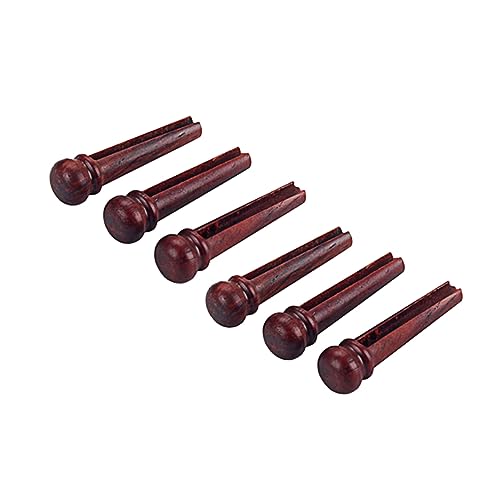 Generic ギター交換用エンドピン 竹製アコースティックギターピン ? 天然レッドウッド使用で音質向上 耐久性のある古典デザイン 工具不要の簡単取り付け