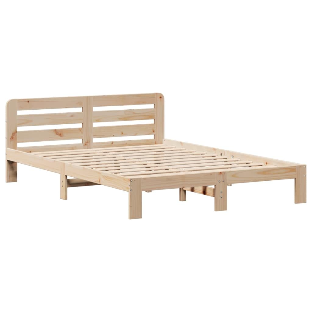 VIDAXL Bed Frame Solid Pine Wood Brown 135x190 cm
