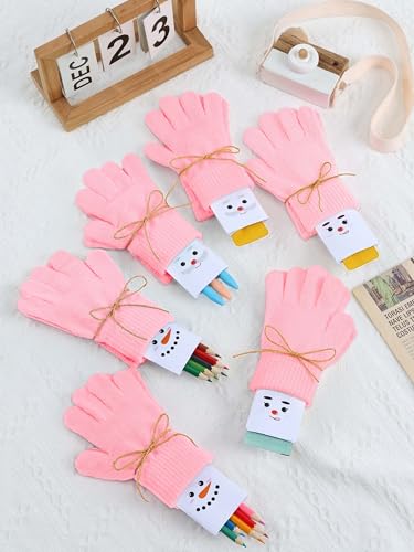 Image of Cooraby 12 Pairs Kid's Winter Magic Gloves Children Stretchy Warm Magic Gloves Boys or Girls Knit Gloves for 6-12 Years