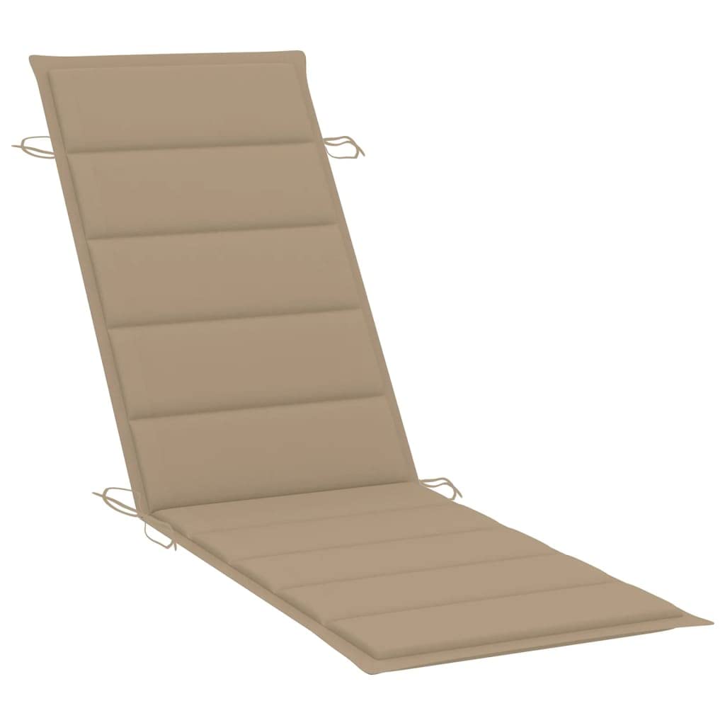 vidaXL Cuscino per Lettino Beige 186x58x4 cm in Tessuto Oxford
