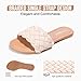 FITORY Womens Flat Sandals Fashion Round Open Toe Slip On Slides with Braided Strap Slippers for Summer Size 6 Nude