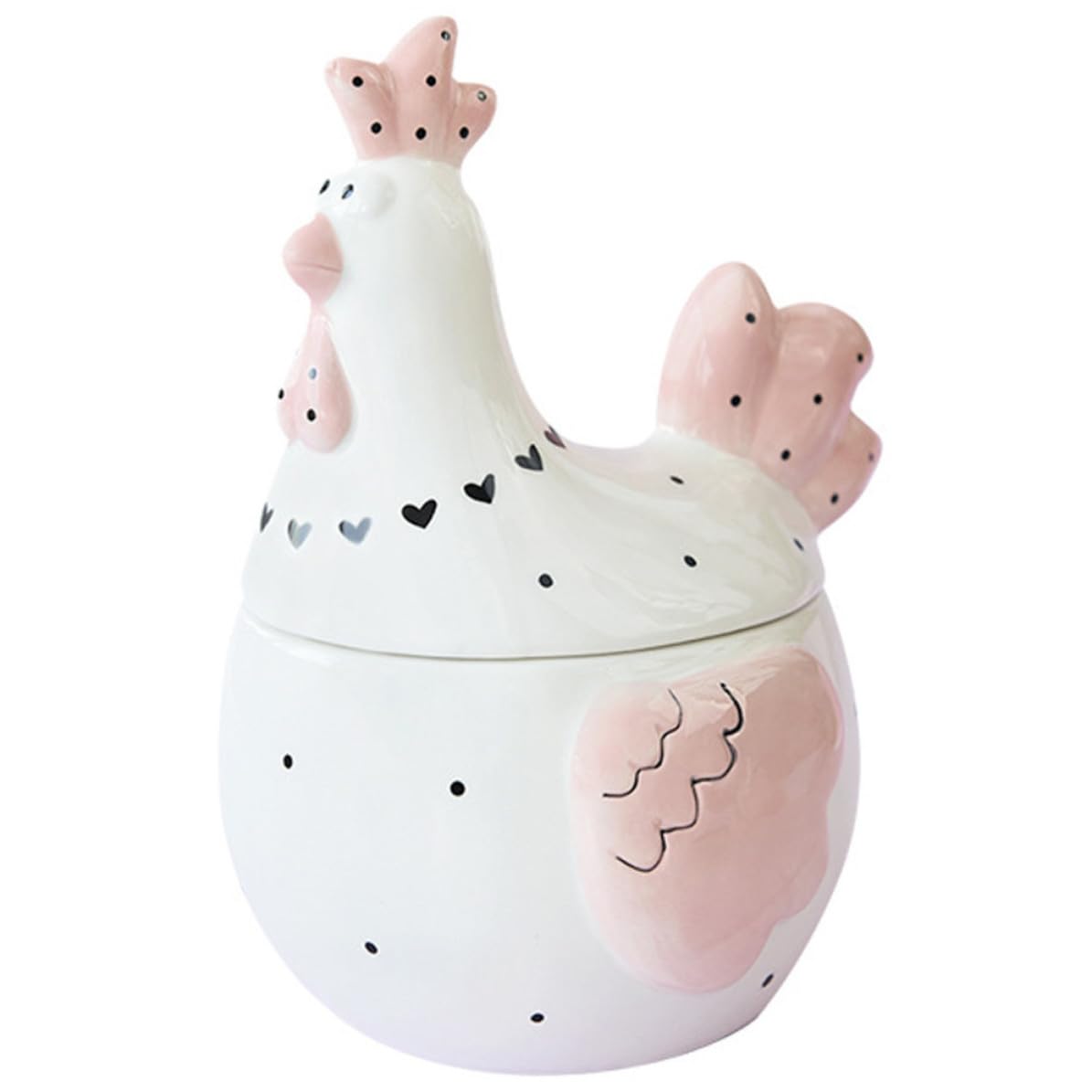 SHINEOFI Lata de Cerámica Hermética para Huevos con Tapa Sellada en Forma de Pollo Blanco, Organizador de Almacenamiento para Cocina Festiva y Decoración Delicada