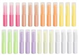 Mini Skater 0.14oz Empty Flavored Lip Balm Container Tubes Plastic Homemade Moisturizing Lip Stick with Caps Bulk Fit for Women Adult DIY Making Supplies, 25 Count (Multicolor)