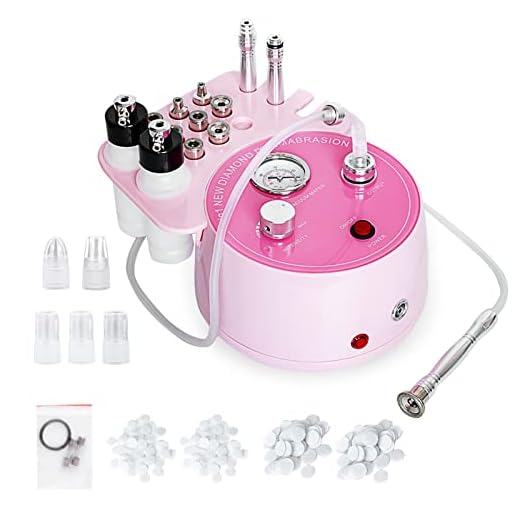 AIMENGXI Diamond Microdermabrasion Machine Professional Plus, 3 in 1 Pink Diamond Dermabrasion Facial Beauty Equipment Skin Care for Vacuum Blackhead Removal & Spray, Suction Power 0-70 cmHg