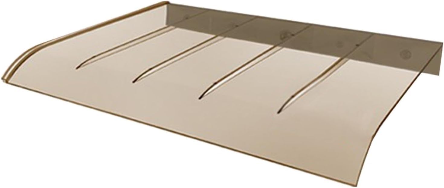 Window Awning Door Awning, Awning Canopy Front Door Outdoor Patio Outdoor Polycarbonate Cover, Sunshade，UV Protection and Rain Protection(Brown,50x100cm/19.6x39in)