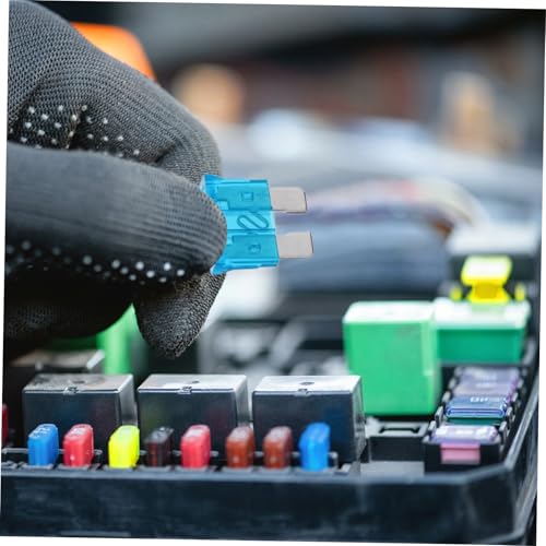 Kit de 50 fusibles automotrices mini surtidos tipo hoja con caja de almacenamiento para autos, RVs, camiones, motocicletas y botes miniatura 4
