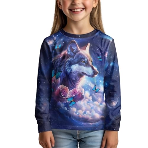 Image of Kids Long Sleeve Shirts for Girls 3-16 Year Old Cute Clothes for Teen Girls Casual Workout Tops