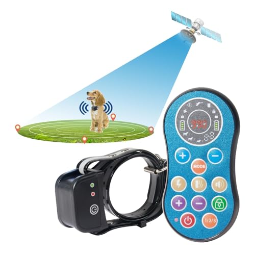DOTSTAR Dog Wireless Fence GPS Pet Training Collar 2 in 1 System, Adjustable Range Dog Wireless Fence 50-990 Feet, GPS Wireless Charging Dog Fence, Fully Sealed Waterproof Collar Receiver